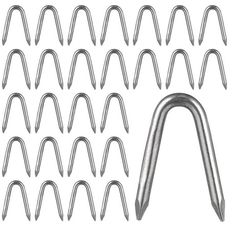 UPKOCH 70 Pcs U-shaped Nails U-shaped Fasteners Garden Stakes Tools U Nails Wire Fencing Staples Cable Silver 2.10X1.50X0.10CM