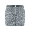 thumbnail image 7 of QAFOPEH Women's Sequin Skirt Sparkling Elastic Waist Club Party Night Out Bodycon Mini Skirt, 7 of 7