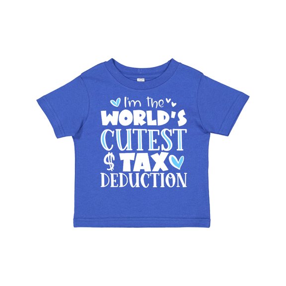 Inktastic I'm the World's Cutest Tax Deduction Blue Hearts Boys or Girls Toddler T-Shirt