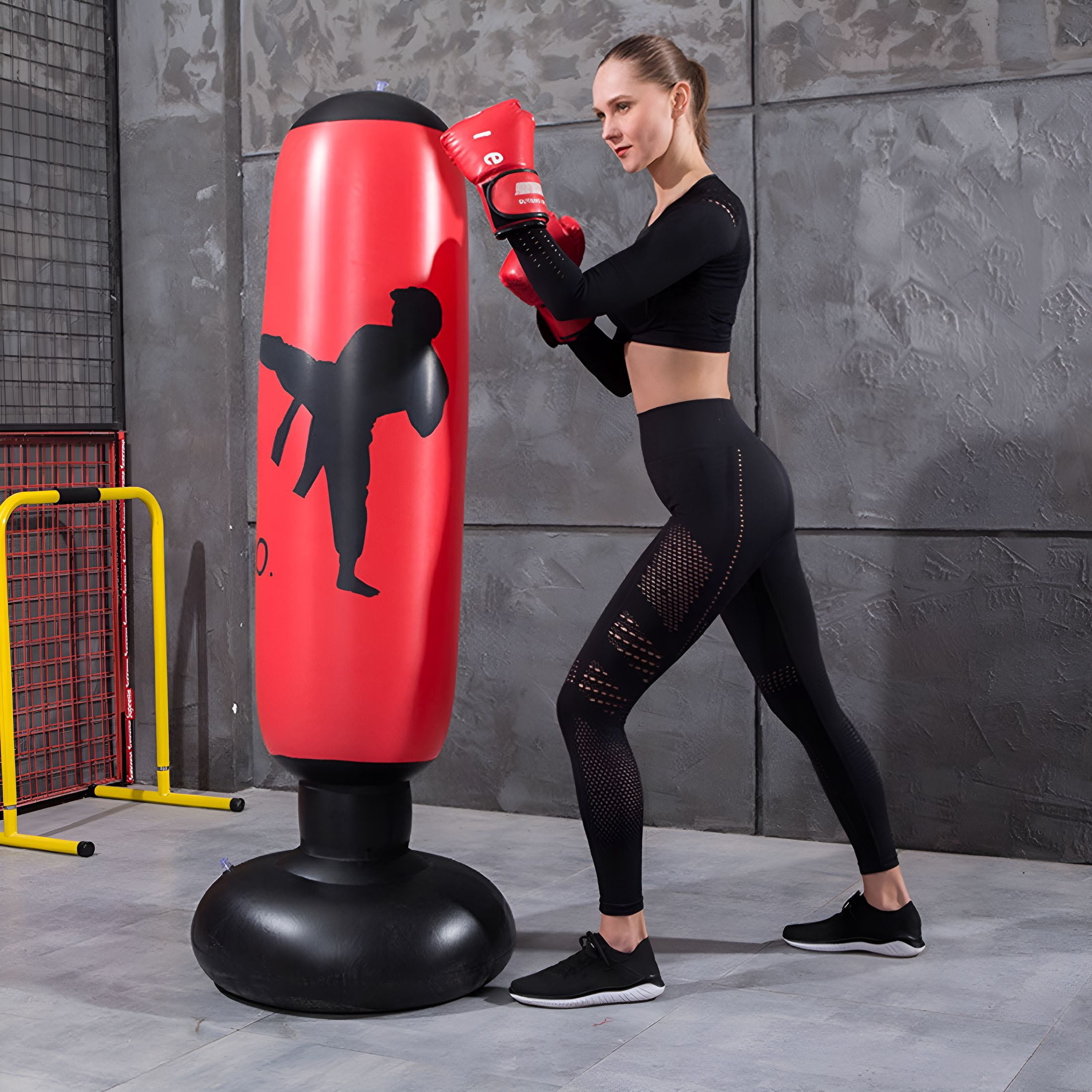 BESTSKY 63 Inch Inflatable Kids Punching Bag, Freestanding Boxing Bag, Stand Kids Punching Bag Toy, Bounce-Back Bag Gifts for Kids, Girls, Boxing Set for Practicing Karate, MMA