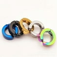 thumbnail image 4 of Colorful Stainless Steel Non Piercing Magnet Earrings Charm Hoop Earrings Set, 4 of 9