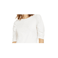 thumbnail image 2 of INC International Concepts Women's Gathered Sleeve T-Shirt White Size PS, 2 of 3