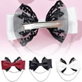 thumbnail image 3 of vlrwzc Bow Clips Barrettes Fascinators, Gothic Style Lace Hair Clips with Chain Bow Hair Clip Vintage Halloween Headdress Hairpin Hair Accessories for Women, 3 of 7