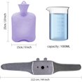 thumbnail image 2 of Bolsa de agua caliente, bolsa de agua caliente de goma para botella de agua caliente con funda de cintura suave para cuello y hombros, espalda, manos, piernas, cintura cálida (púrpura) JAMW Sencillez, 2 of 5