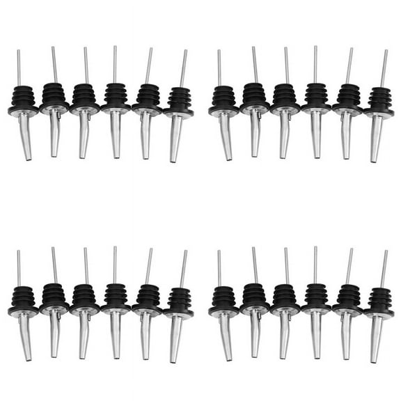 24Pcs Stainless Steel Spirit Wine Bottle Pourer Stopper Liquor Cocktail