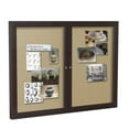 thumbnail image 2 of Pemberly Row Vinyl 36" x 48" 2 Door Enclosed Bulletin Board in Caramel, 2 of 4