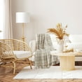 thumbnail image 3 of Americanflat 50x60 Throw Blanket, 100% Cotton with Fringe, Cream Beige Plaid, all seasons blanket, 3 of 5