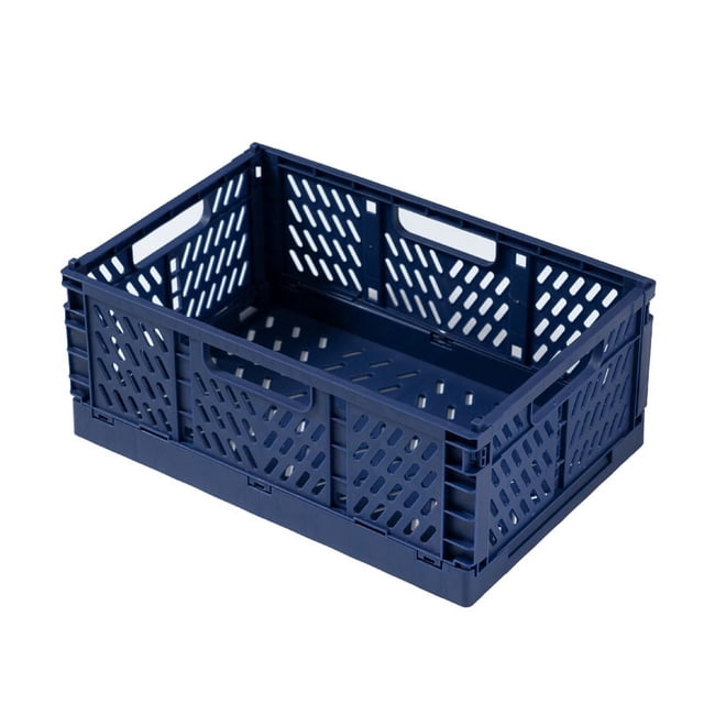 Cesta de almacenamiento de plástico plegable, cesta de almacenamiento de escritorio, caja de almacenamiento de refrigerio creativa, cesta de almacenamiento superpuesta para refrigerador de