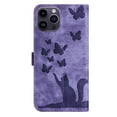thumbnail image 4 of Decase Phone Shell for Apple iPhone 15,Butterfly Cat Embossed Pattern Folio PU Leather Card Slots Holder Wallet Cover Case With Magnetic Clasp,for  iPhone 15 - Purple, 4 of 7