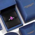thumbnail image 5 of Gem Stone King 10K White Gold Pink Created Sapphire and Lab Grown Diamond Engagement Ring for Women | 2.61 Cttw | Pear Shape 10X7MM | Gemstone September Birthstone | Size 6, 5 of 6
