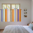 thumbnail image 3 of Burnt Orange Striped Tier Curtains 54 Inch Length, Farmhouse Thin Line Modern Abstract Cafe Short Curtains for Bathroom Over Sink, Small Kitchen Curtain Light Filtering Drapes 2 Panels 27.5"Wx54"L, 3 of 8