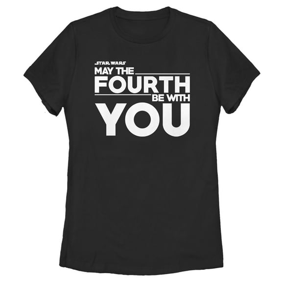 Women's Star Wars May the Fourth Be With You Bold Graphic Tee Black Small