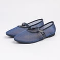 thumbnail image 4 of Gpaecead Women's Rhinestone Mesh Breathable Flats Closed Toe Thin Strap Buckle Versatile Glam Summer Shoes, Blue, 4 of 6