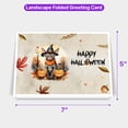 thumbnail image 5 of Happy Halloween Sphynx Witches Hat Pumpkin Carving 7x5in Folded Greeting Card Cat Lover Kitten Owner Gifts Idea Single Note Card with Envelope - 02019, 5 of 5