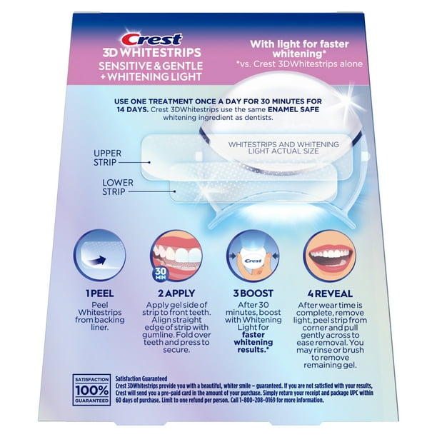 Crest 3D Whitestrips Sensitive Teeth with LED Light, Pro Whitener