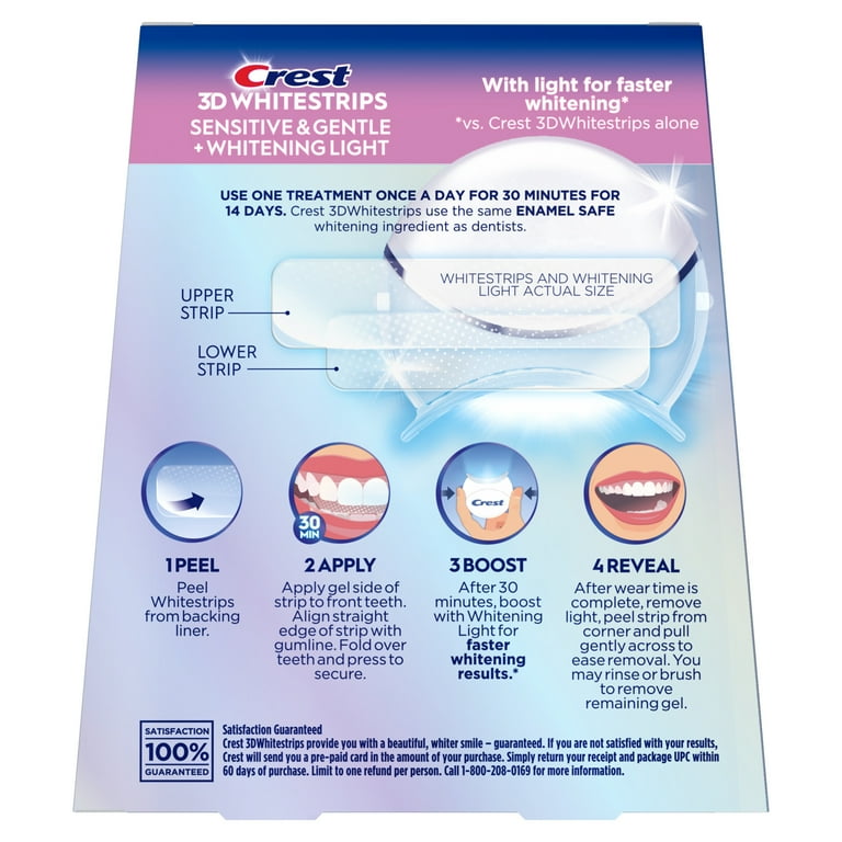 ホワイトニング Crest 3DWhitestrips Sensitive LED Light Teeth Whitening Kit Crest 3D Whitestrips Sensitive Teeth with LED Light, Pro