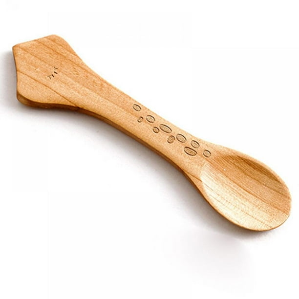 Japanese Style Wooden Spoon Cute Cartoon Children Mini Spoon Ice Cream Desserts Wood Spoon
