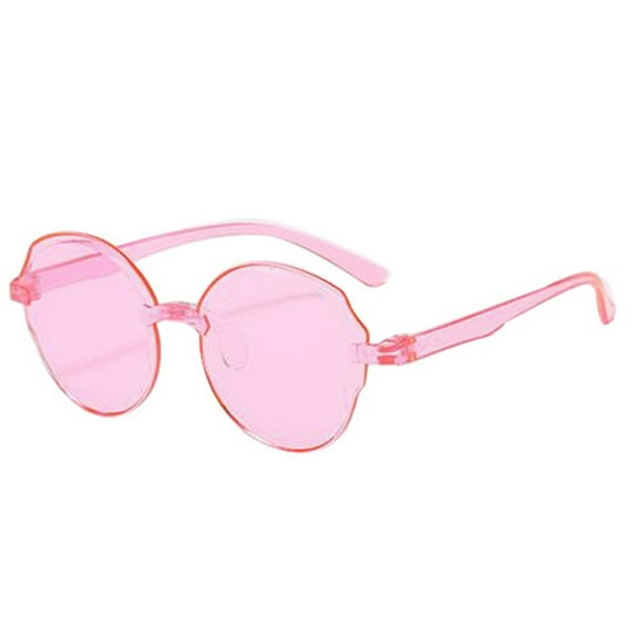 Womens Sunglasses, Colored Glasses Round Rimless Sunglasses Transparent Candy Colored Sunglasses Tinted Eyewear Cool Sunglasses