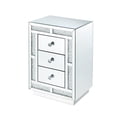 thumbnail image 1 of Table de Nuit en Bois avec Base Plate et 3 Tiroirs, Argent, 1 of 5