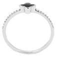 thumbnail image 3 of Womens Silver Rings No Plating 316L Stainless Steel Ring with Epoxy in Jet DA320, 3 of 5