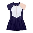 thumbnail image 4 of Tween Girls Rash Guard Swimsuit Short Sleeve Piece Sporty Zipper Front Guard Swimwear for Kids Bathing Suit Swimsuits, 4 of 7