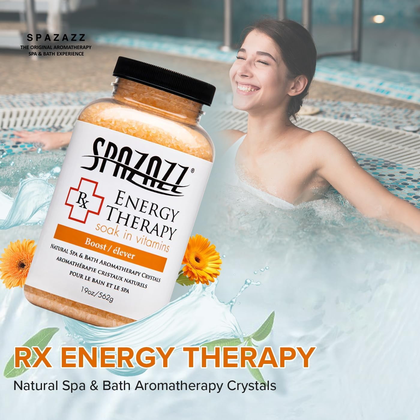 Spazazz SPZ-602 Therapy Crystals Container Bath Minerals, 19-Ounce, Joint Therapy Inflammation