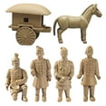 thumbnail image 2 of WEUVEB Terracotta Warriors Figurines Light Brown PVC Accurate Proportions Decor 6Pcs, 2 of 9