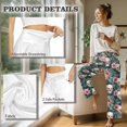 thumbnail image 6 of Psesaysky Womens Yoga Sweatpants Wide Leg High Waisted Lounge Pajamas Pants Comfy Tropical Loose Pants with Pockets (Skull Palm Leaves Print), Size S, 6 of 7