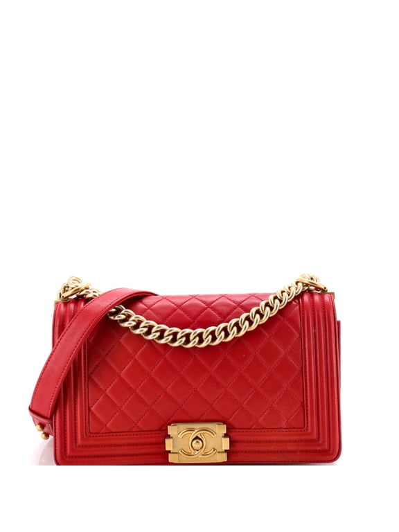 Pre-Owned Boy Flap Bag Quilted Lambskin Old Medium By Rebag