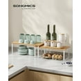 thumbnail image 2 of SONGMICS Cabinet Organizer Shelf, Set of 2 Kitchen Counter Shelves, Kitchen Storage, Spice Rack, Stackable, Expandable, Metal and Engineered Wood, Cloud White and Natural Beige, 2 of 7