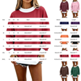 thumbnail image 3 of Women Crewneck Colorblock Sweatshirts Long Sleeve Loose Fit Fall Pullover Teacher Outfits,Faux Layered,Drop Shoulder,Cowboy,Chic Oversized Clothes,Warm Soft,Cozy,Tunic Shirts Fashion Tops Orange, 3 of 6