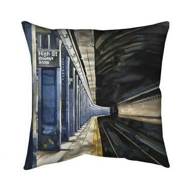 Begin Home Decor 5542-2020-PL3 20 x 20 in. New-York Subway-Double Sided Print Outdoor Pillow Cover