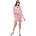 thumbnail image 3 of Bimba Womens Pink Pajama Set Soft Lady 2 Piece Sleepwear Short Nightwear - 4, 3 of 5