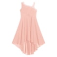 thumbnail image 3 of Miaeowve Robe Haute Basse à Sequins pour Filles Robe Formelle de Mariage Sans Manches en Chiffon Froncé Rose 12, 3 of 7
