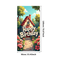 thumbnail image 1 of Happy Birthday Banner Decorative Photography Prop Party Backdrop Celebration Background Festive Colorful Garden Theme Event Home Decor Cake Table, 1 of 4