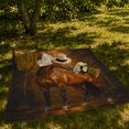 thumbnail image 7 of Majestic Bay Horse Golden Glow autumn celebration Living Room, Warm Flannel Blanket for Ranch House and Living Room, Festive autumn celebration Scene, Horse Lovers autumn celebration Gift, 7 of 7