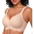 thumbnail image 1 of Bra OEAK para mujer, sin costuras, festoneado, sin aros, color nude, 1 of 6