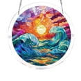 thumbnail image 2 of GNOIX Acrylic Puzzles Suncatcher Window Hanging, 7.4 Inch Sun Catcher Acrylic Puzzles, Garden Decoration for Women Men Mom Birthday Gift Home Decor (Sunrise Ocean Wave Landscape B), 2 of 9