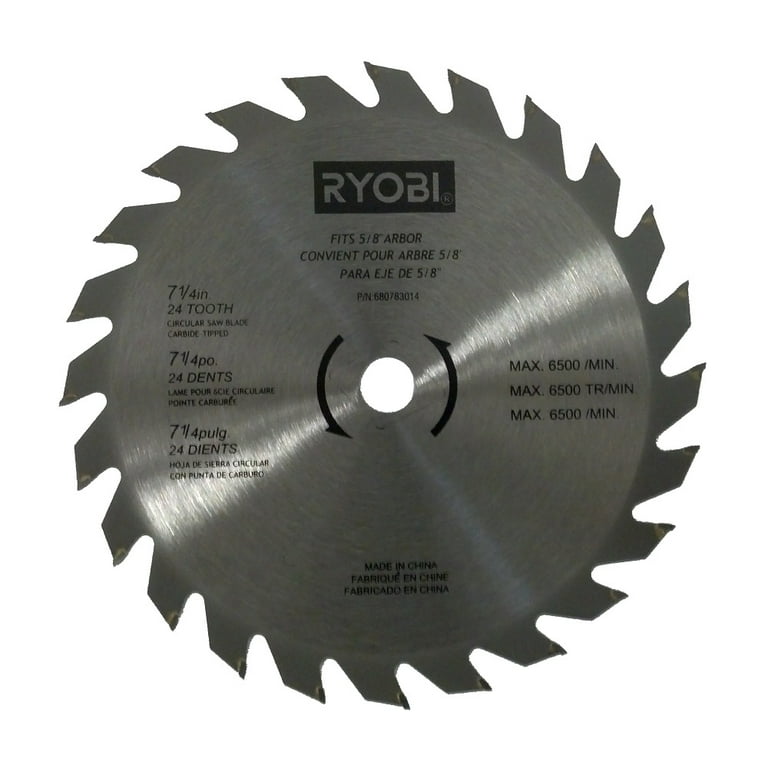 Ryobi 18v 7-1/4 24 tooth carbide tipped circular saw blade CSB134L CSB133L  New 