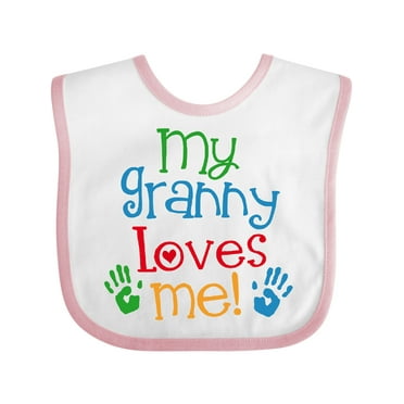 Inktastic My Granny Love Me Boys or Girls Baby Bib