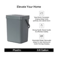thumbnail image 2 of EKO Compost Caddy Kitchen Trash Can, 0.8 Gallon Plastic Rectangular Wall Mounted With Lid Garbage Bin, Gray, 2 of 8