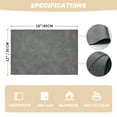thumbnail image 3 of Sm:)e Grey Faux Leather Placemats Set of 4, 12x18 Inch, Waterproof Oil-Proof Wipeable PU Place Mats, Heat Resistant Reversible Table Mats for Kitchen, Dining, Outdoor, 3 of 9