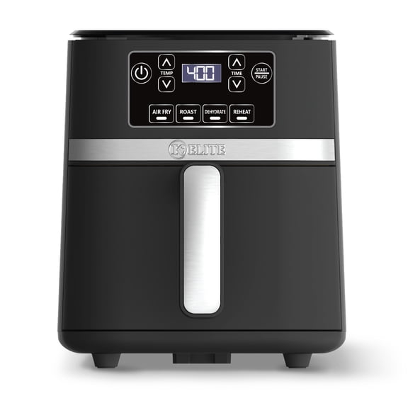 Kitchen Elite 3 Qt Digital Air Fryer, Kitchen Countertop Nonstick Basket Oven, Black