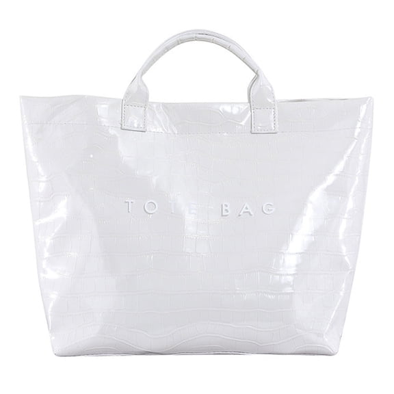 Bag Tote,Plastic Tote,PVC Tote Bag for Women Trendy Plastic Tote Bag Leopard Bags Cheetah Letters Print Bags Large Canvas Hobo Handbag,Christmas Plaid PVC Tote Bag for Women(White)