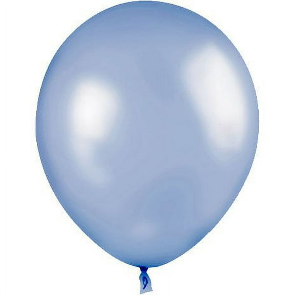 100 Party Balloons - 11" Round Latex Pearl Blue