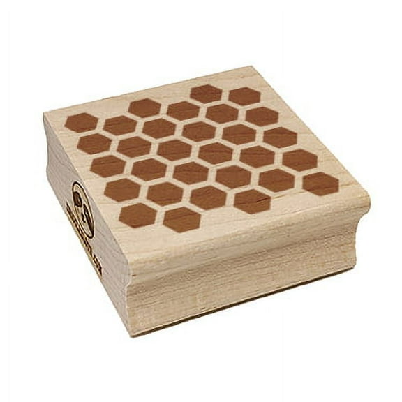 Honeycomb Bee Pattern Square Rubber Stamp Stamping Scrapbooking Crafting - Small 1.25in