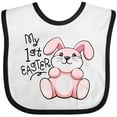 thumbnail image 3 of Inktastic My 1st Easter Cuddly Pink Bunny Boys or Girls Baby Bib, 3 of 4
