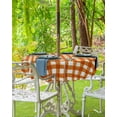 thumbnail image 3 of Outdoor Tablecloth with Umbrella Hole & Zipper, Burnt Orange Checkered Round Tablecloth 60 Inch, Farmhouse Buffalo Plaid Patio Table Cover Waterproof Table Cloth for Picnic/Party, 3 of 6
