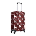 thumbnail image 3 of Daiia Plaid Reindeer Snowflakes Luggage Cover, Thickened Washable Travel Luggage Covers, Elastic Unique Baggage Covers for 18-20 inch Luggage-Large, 3 of 9