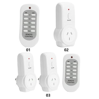 Remote Control Outlet Switch, Wireless On Off Power Plug 1800W Electrical Outlet  Switch Sockets, Remote Light Switch for Household Appliances, 230ft RF  Range, 3 Outlets + 1 Remote: : Tools & Home Improvement